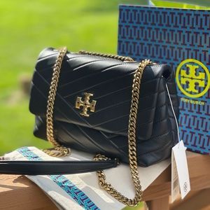 New Tory Burch Kira Chevron Small Convertible Quilted Crossbody Hand Bag - $548